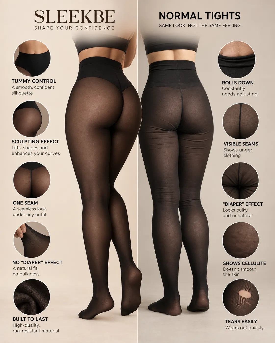 SheerSculpt™ Thermal Tights – Smoothing & Fleece-Lined